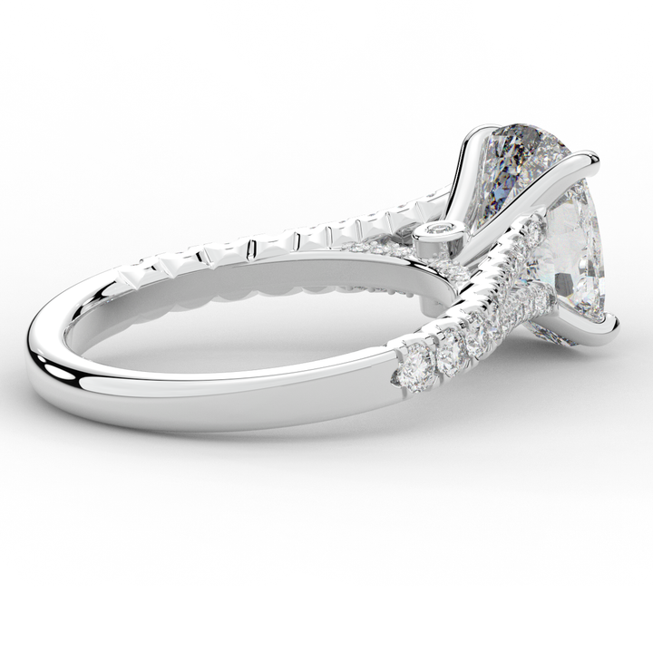 3.45CT.TW CUSHION LAB DIAMOND ENGAGEMENT RING