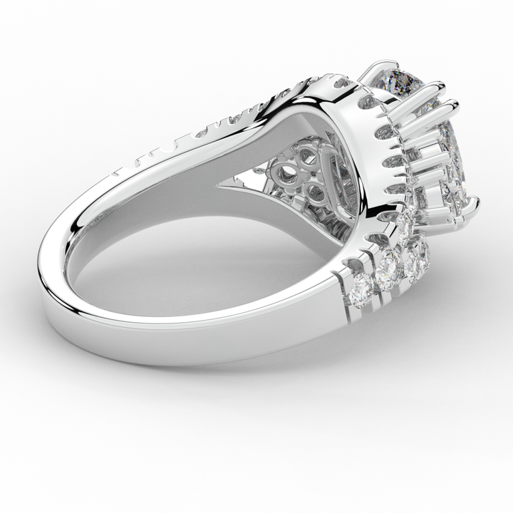 3.10CT.TW CUSHION LAB DIAMOND HALO ENGAGEMENT RING