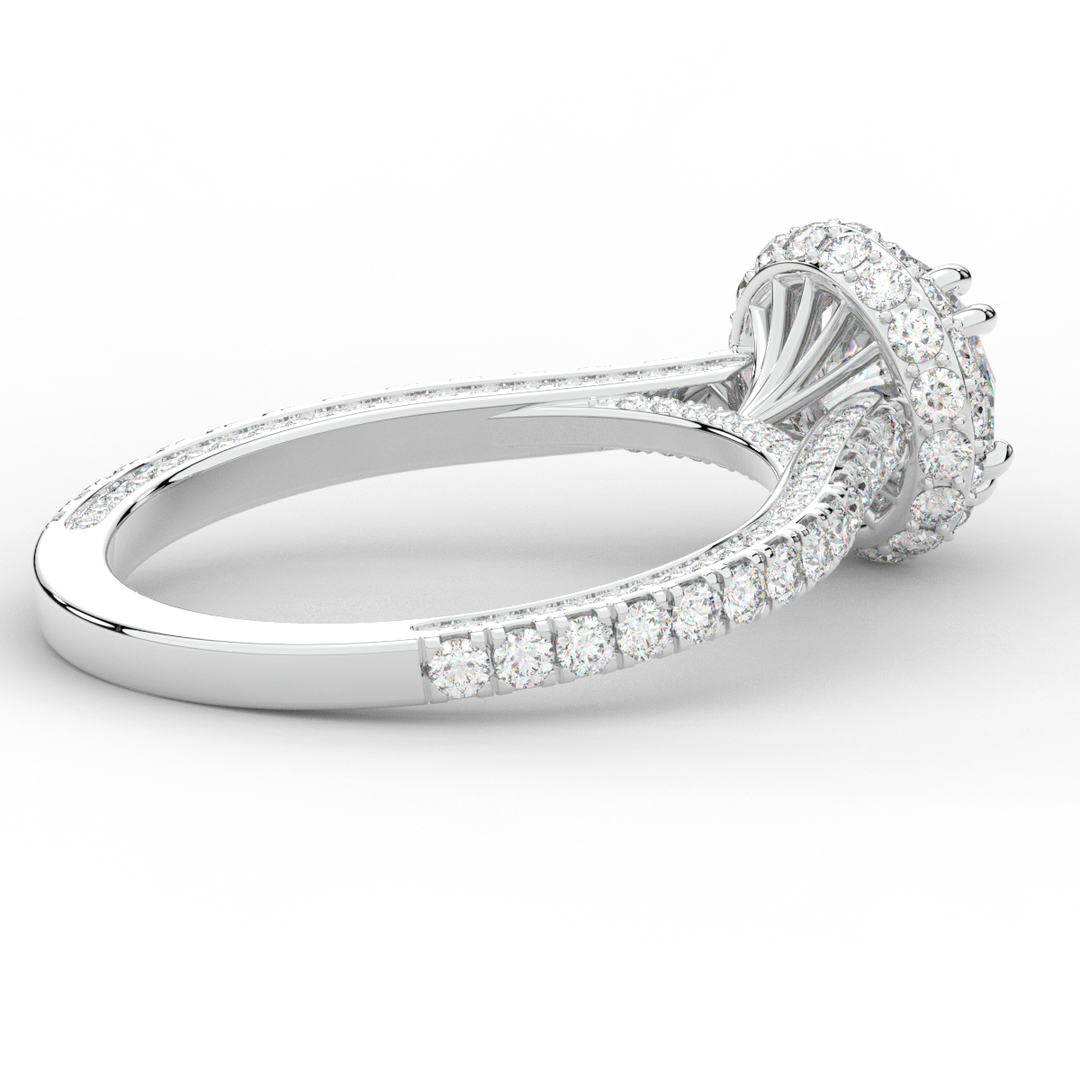 1.90CT.TW ROUND LAB DIAMOND HALO ENGAGEMENT RING