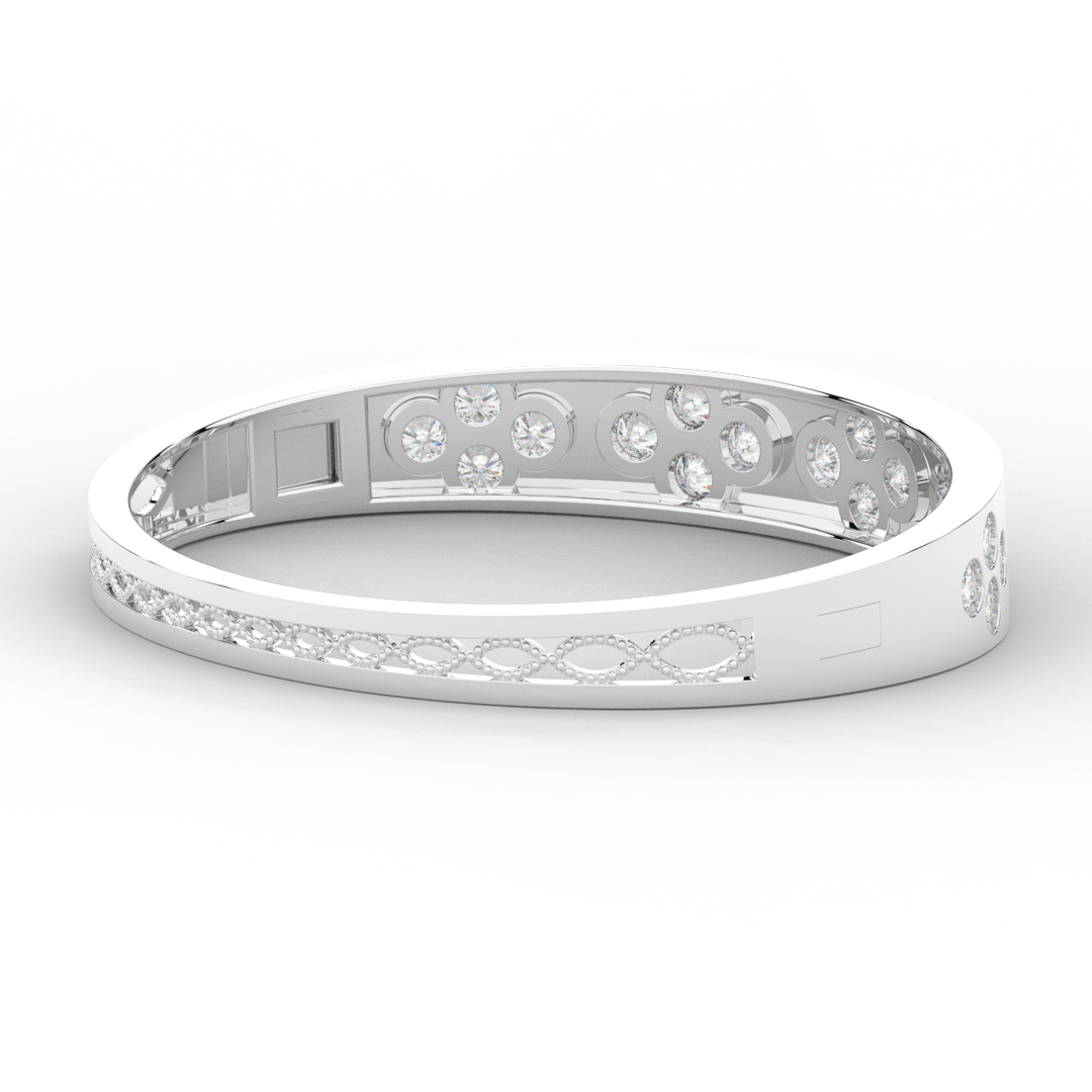 4.10CT.TW ROUND LAB DIAMOND BEZEL SET BANGLE