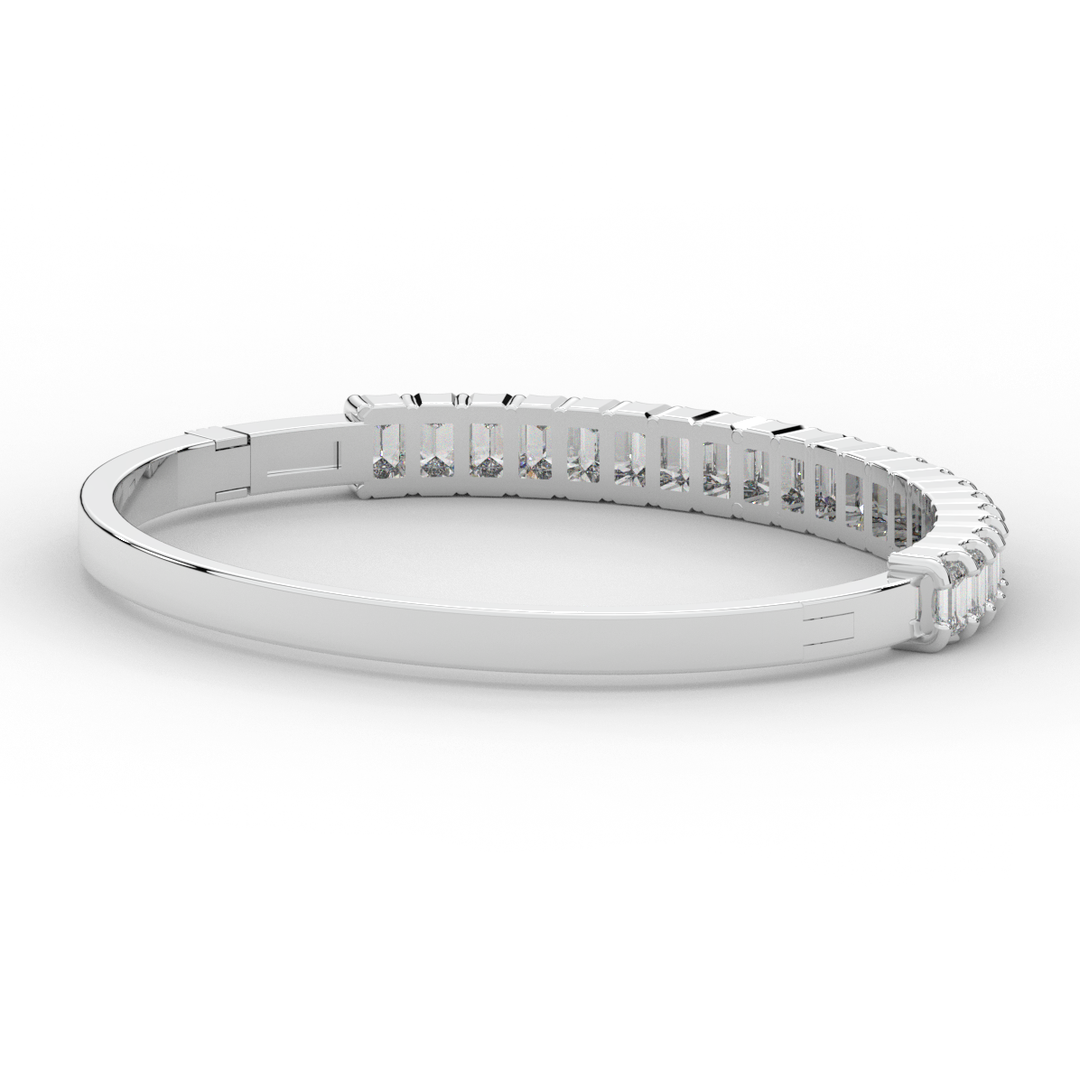 6.50CT.TW EMERALD CUT LAB DIAMOND BANGLE