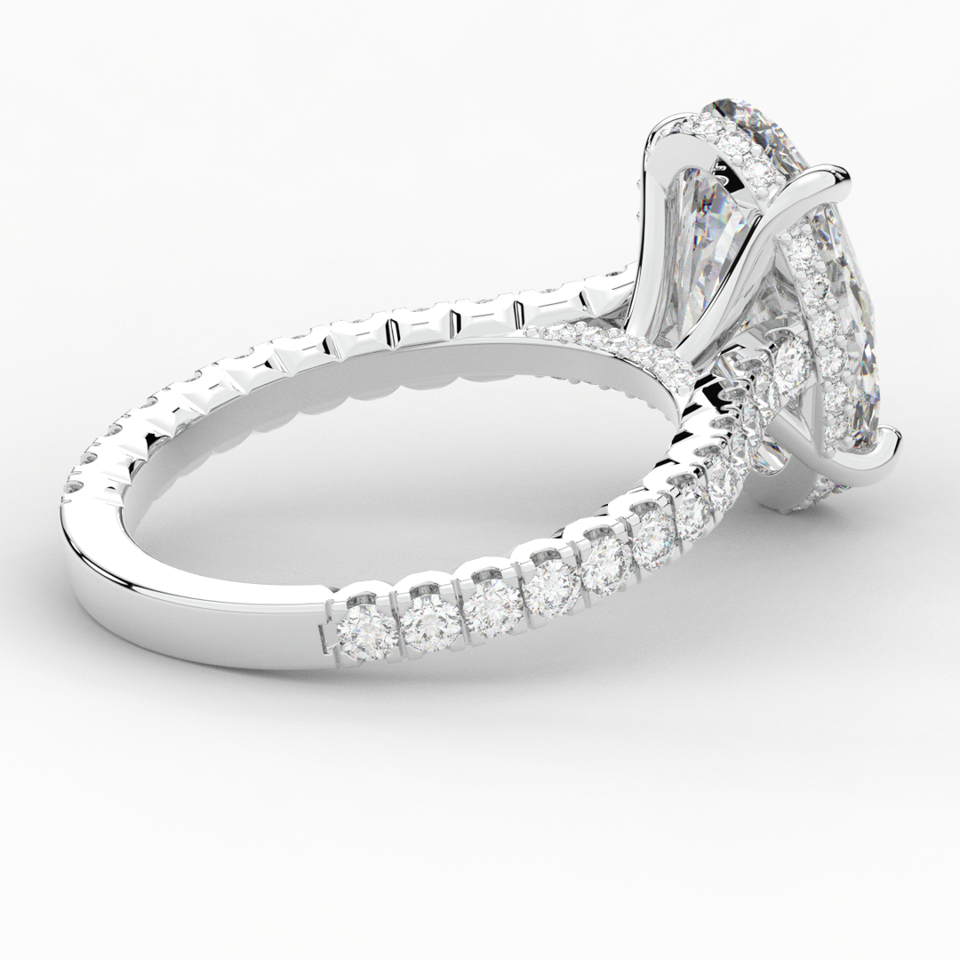 4.70CT.TW OVAL LAB DIAMOND UNDERHALO SOLITAIRE ENGAGEMENT RING