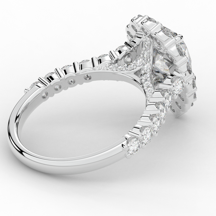 3.10CT.TW PEAR LAB DIAMOND HALO ENGAGEMENT RING