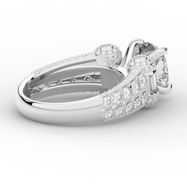 4.75CT.TW CUSHION LAB DIAMOND ENGAGEMENT RING