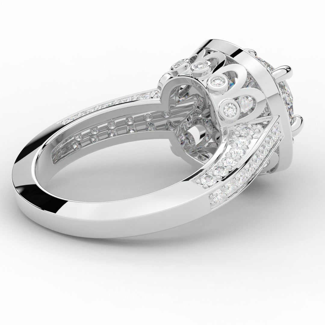 1.50CT.TW ROUND LAB DIAMOND HALO ENGAGEMENT RING