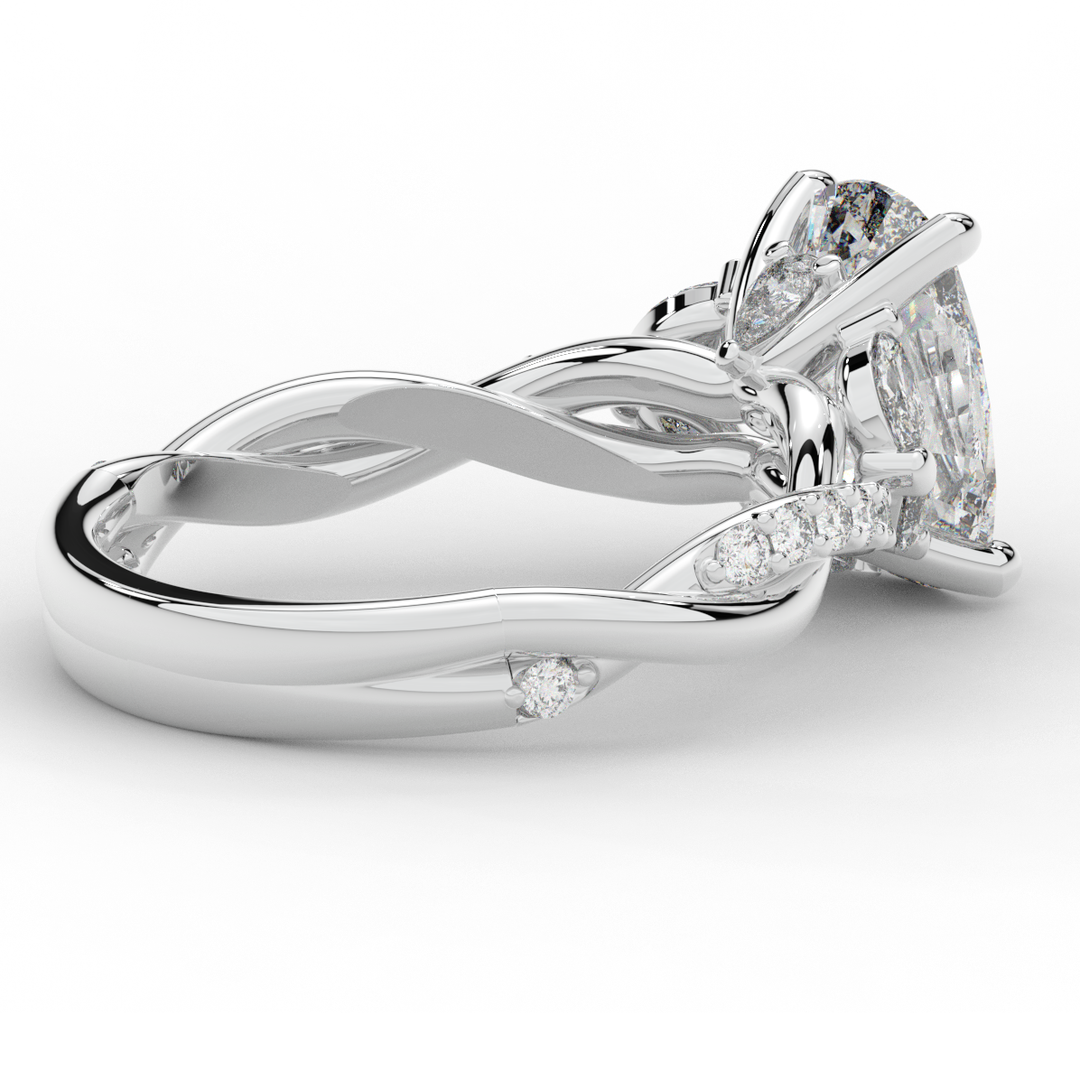 2.40CT.TW CUSHION LAB DIAMOND TWIST BAND ENGAGEMENT RING