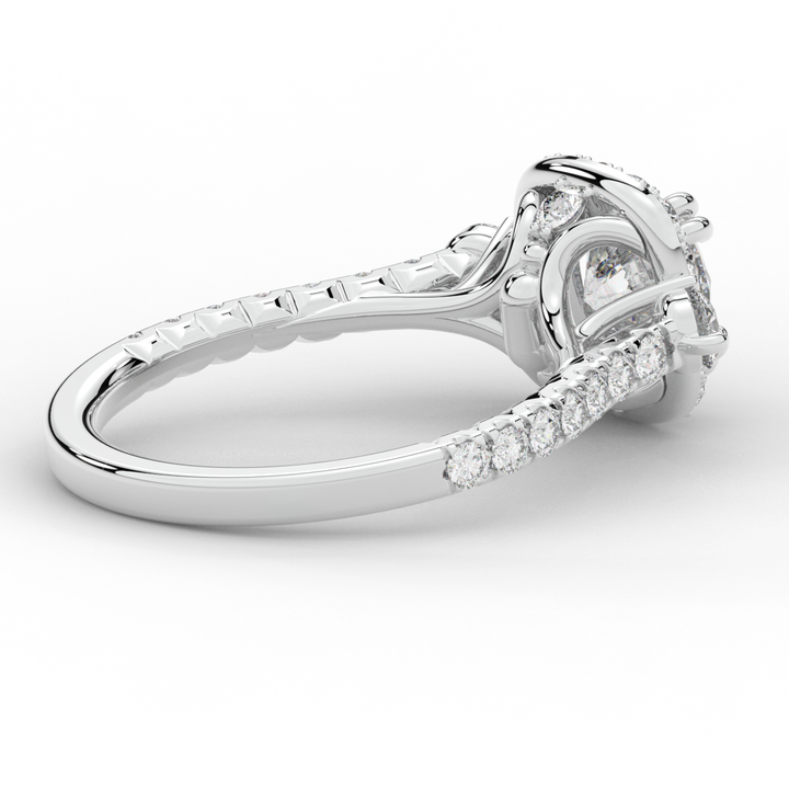 1.75CT.TW ROUND LAB DIAMOND HALO ENGAGEMENT RING