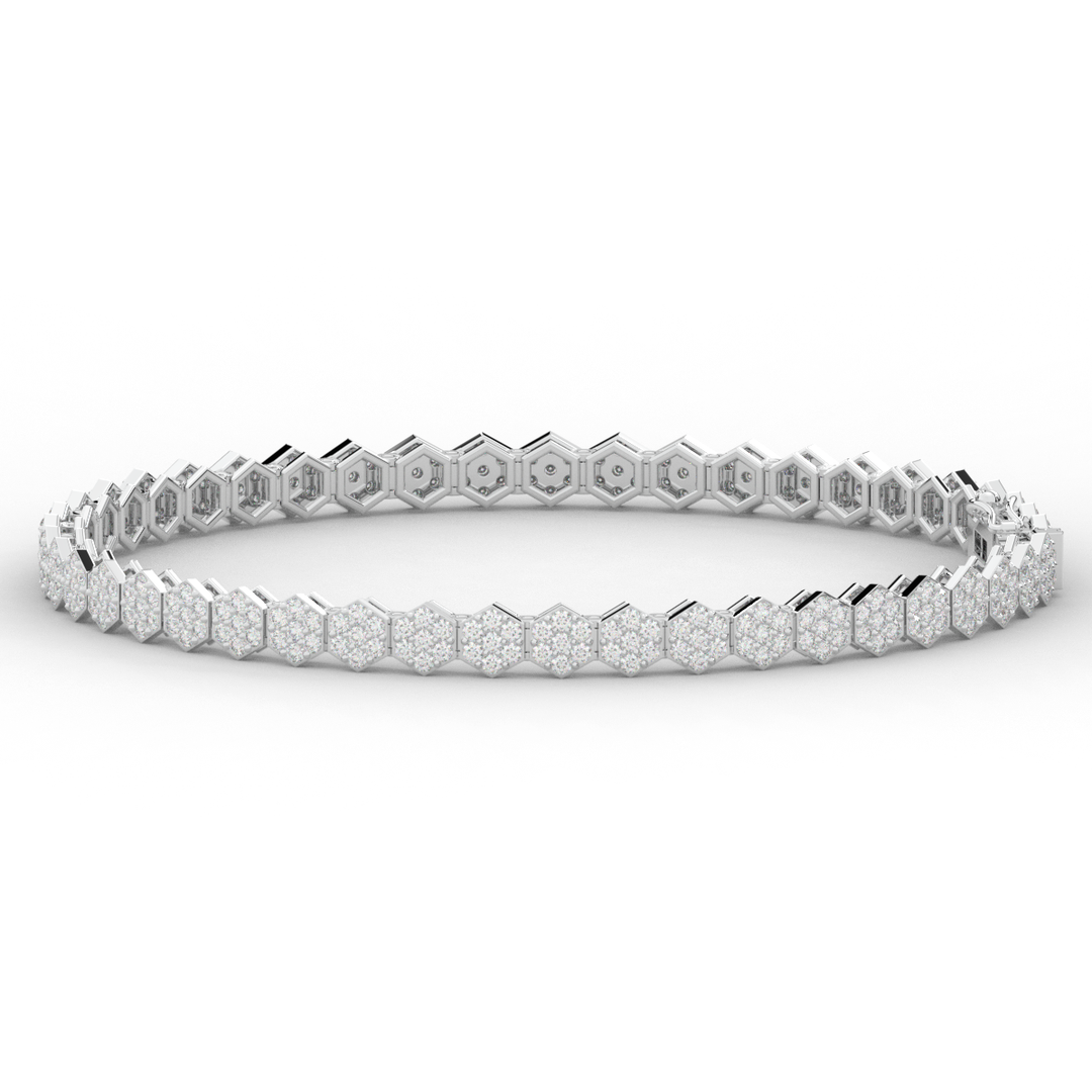 2.50CT.TW ROUND LAB DIAMOND CLUSTER TENNIS BRACELET - Nazarelle