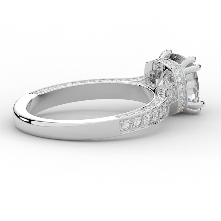 2.60CT.TW CUSHION LAB DIAMOND SOLITAIRE ENGAGEMENT RING