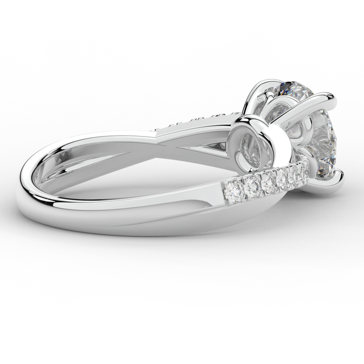 2.20CT.TW ROUND LAB DIAMOND TWISTBAND ENGAGEMENT RING