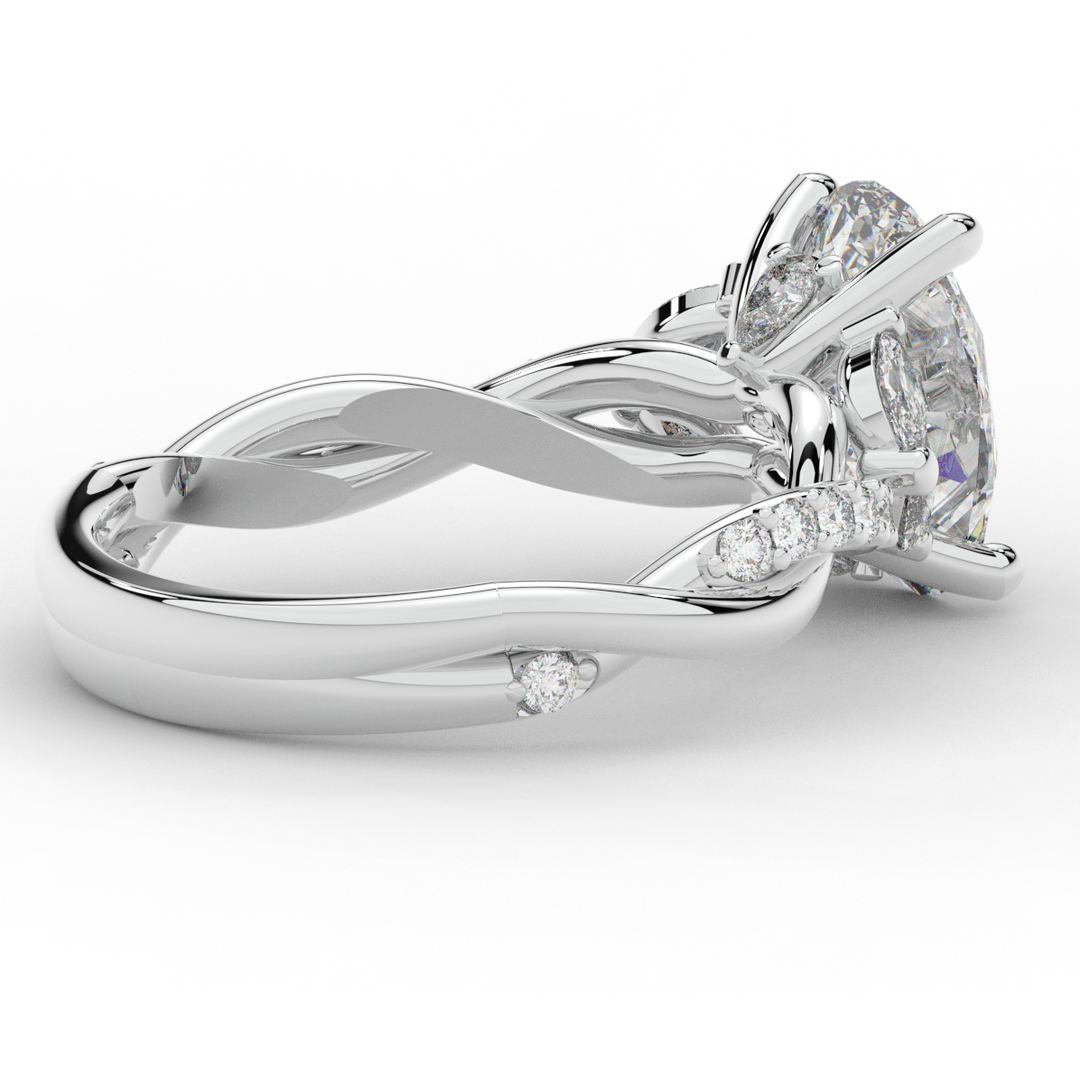 2.40CT.TW OVAL LAB DIAMOND TWIST ENGAGEMENT RING