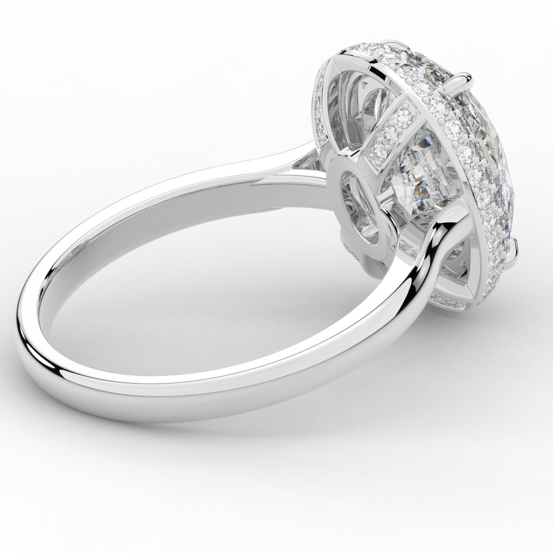 4.40CT.TW OVAL LAB DIAMOND HALO ENGAGEMENT RING