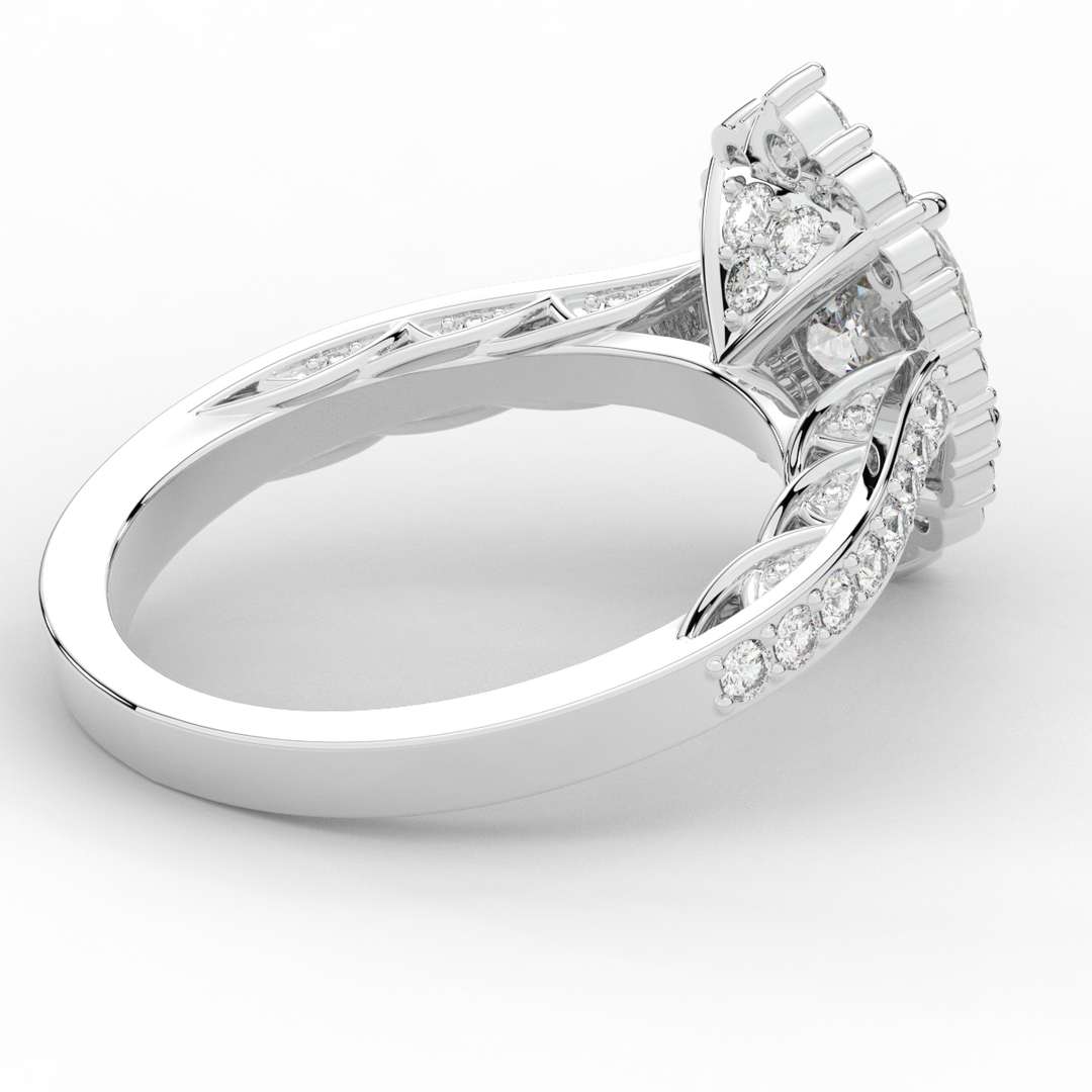 1.75CT.TW OVAL LAB DIAMOND HALO ENGAGEMENT RING