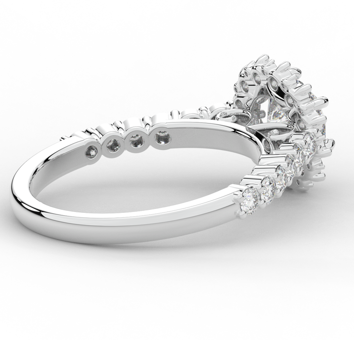 1.60CT.TW ROUND LAB DIAMOND HALO ENGAGEMENT RING