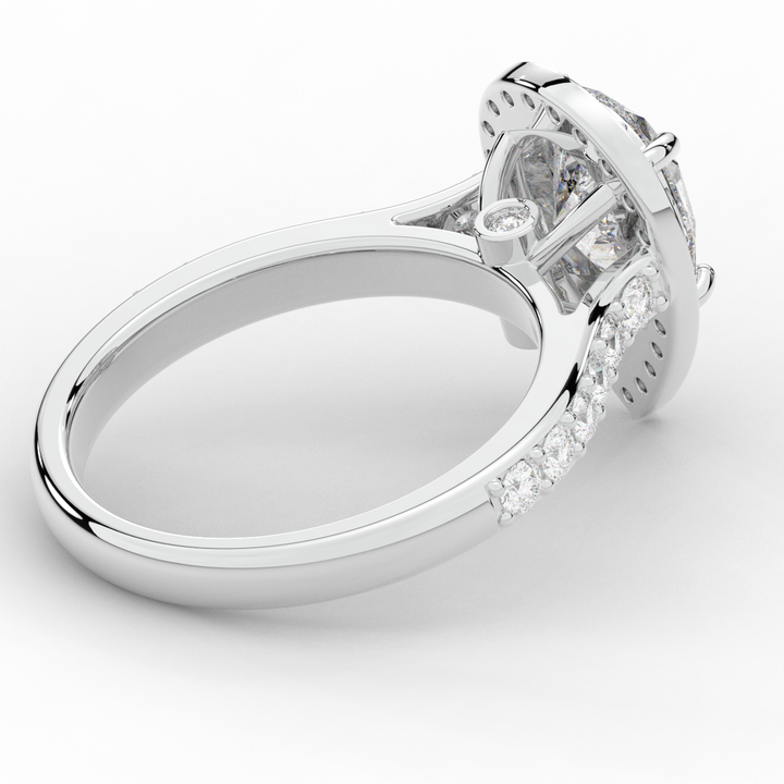 2.50CT.TW PEAR LAB DIAMOND HALO ENGAGEMENT RING