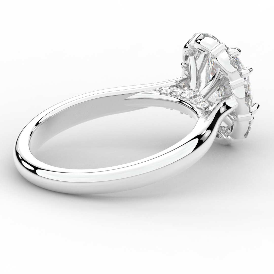 1.90CT.TW OVAL LAB DIAMOND HALO ENGAGEMENT RING