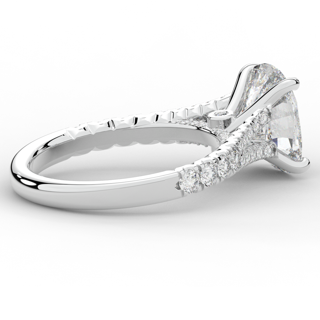 3.45CT.TW CUSHION LAB DIAMOND ENGAGEMENT RING