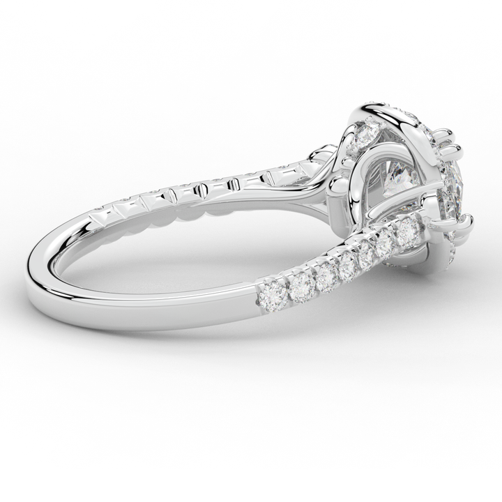 1.75CT.TW ROUND LAB DIAMOND HALO ENGAGEMENT RING