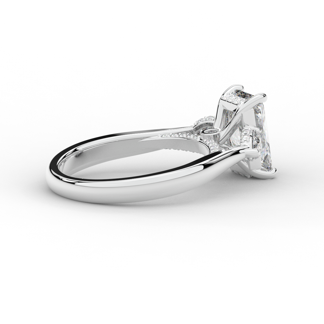 2.40CT.TW RADIANT LAB DIAMOND 3 STONE ENGAGEMENT RING