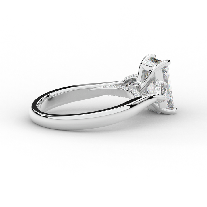 2.40CT.TW RADIANT LAB DIAMOND 3 STONE ENGAGEMENT RING