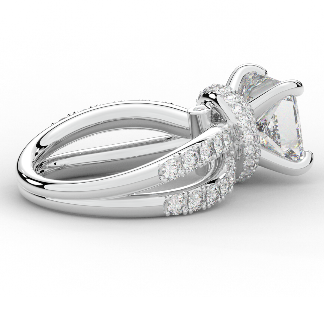 5.25CT.TW PRINCESS LAB DIAMOND ENGAGEMENT RING