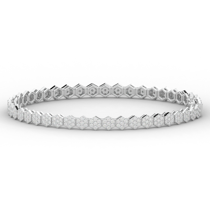 2.50CT.TW ROUND LAB DIAMOND CLUSTER TENNIS BRACELET - Nazarelle