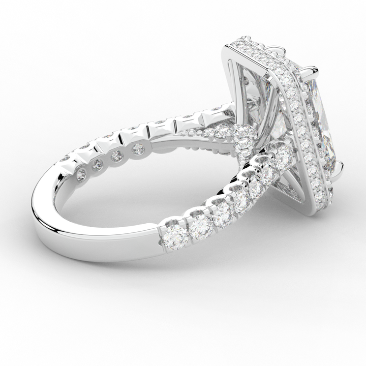 4.50CT.TW RADIANT LAB DIAMOND HALO ENGAGEMENT RING