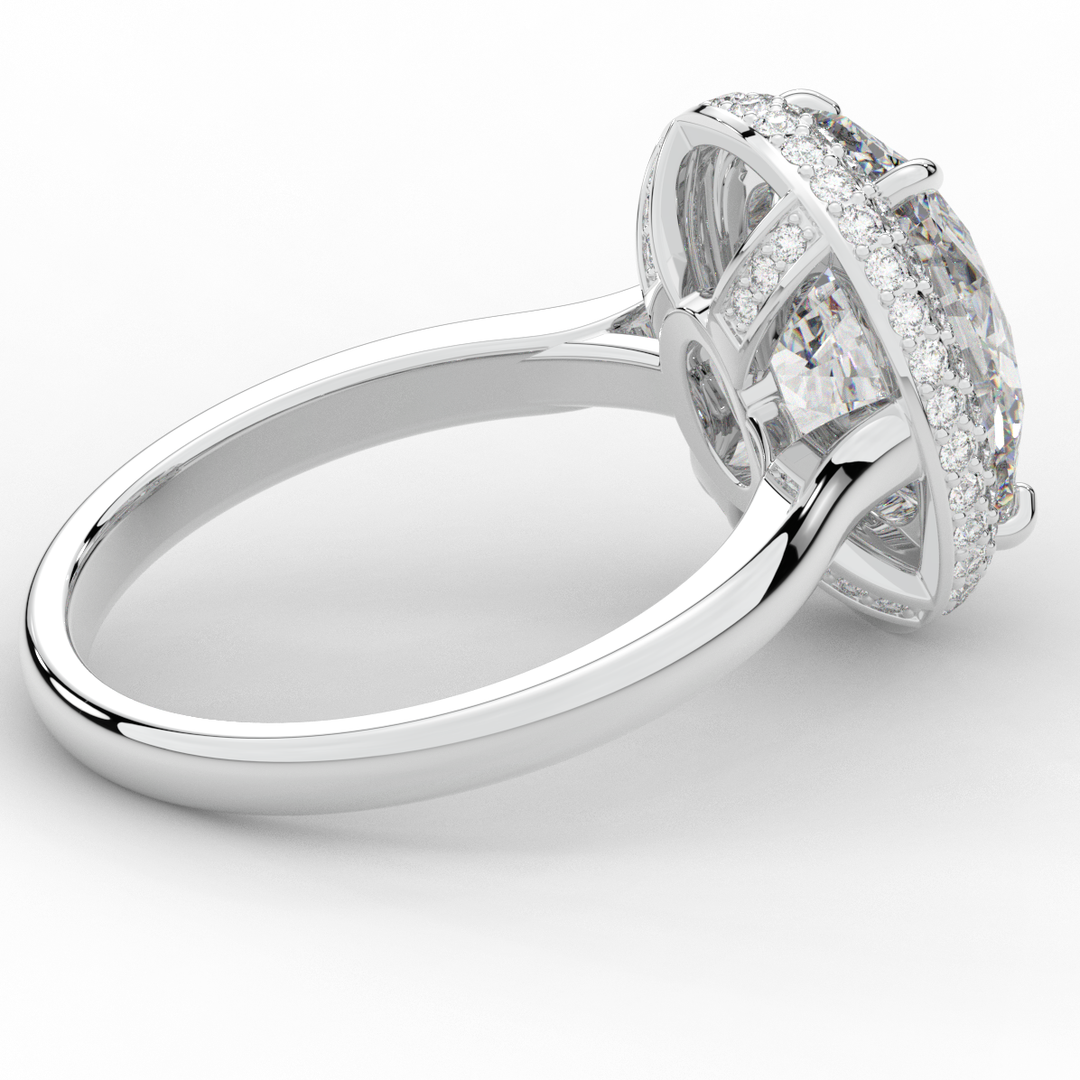 4.40CT.TW OVAL LAB DIAMOND HALO ENGAGEMENT RING