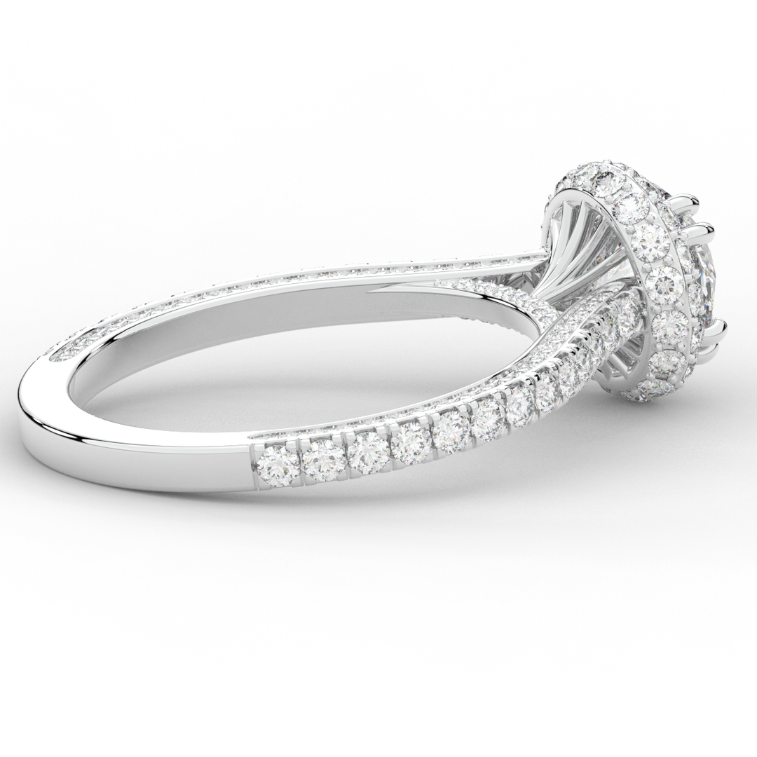 1.90CT.TW ROUND LAB DIAMOND HALO ENGAGEMENT RING