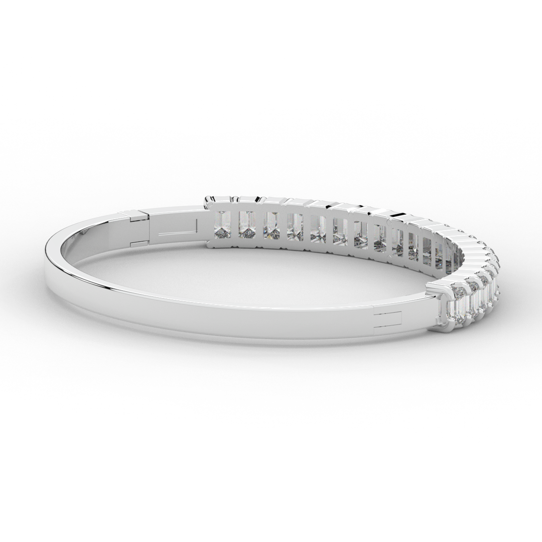 6.50CT.TW EMERALD CUT LAB DIAMOND BANGLE