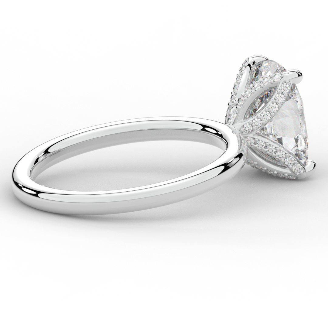 3.10CT.TW CUSHION LAB DIAMOND ENGAGEMENT RING