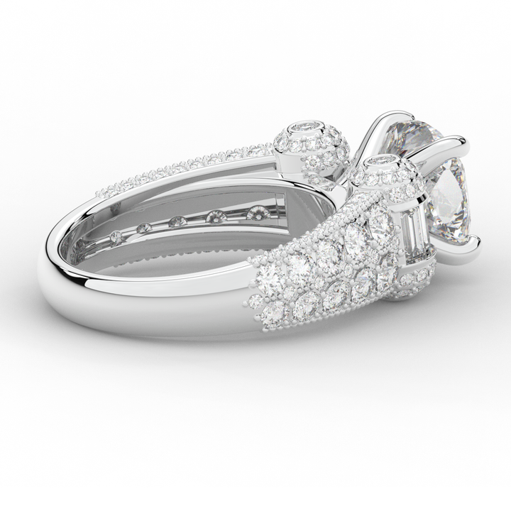 4.75CT.TW CUSHION LAB DIAMOND ENGAGEMENT RING