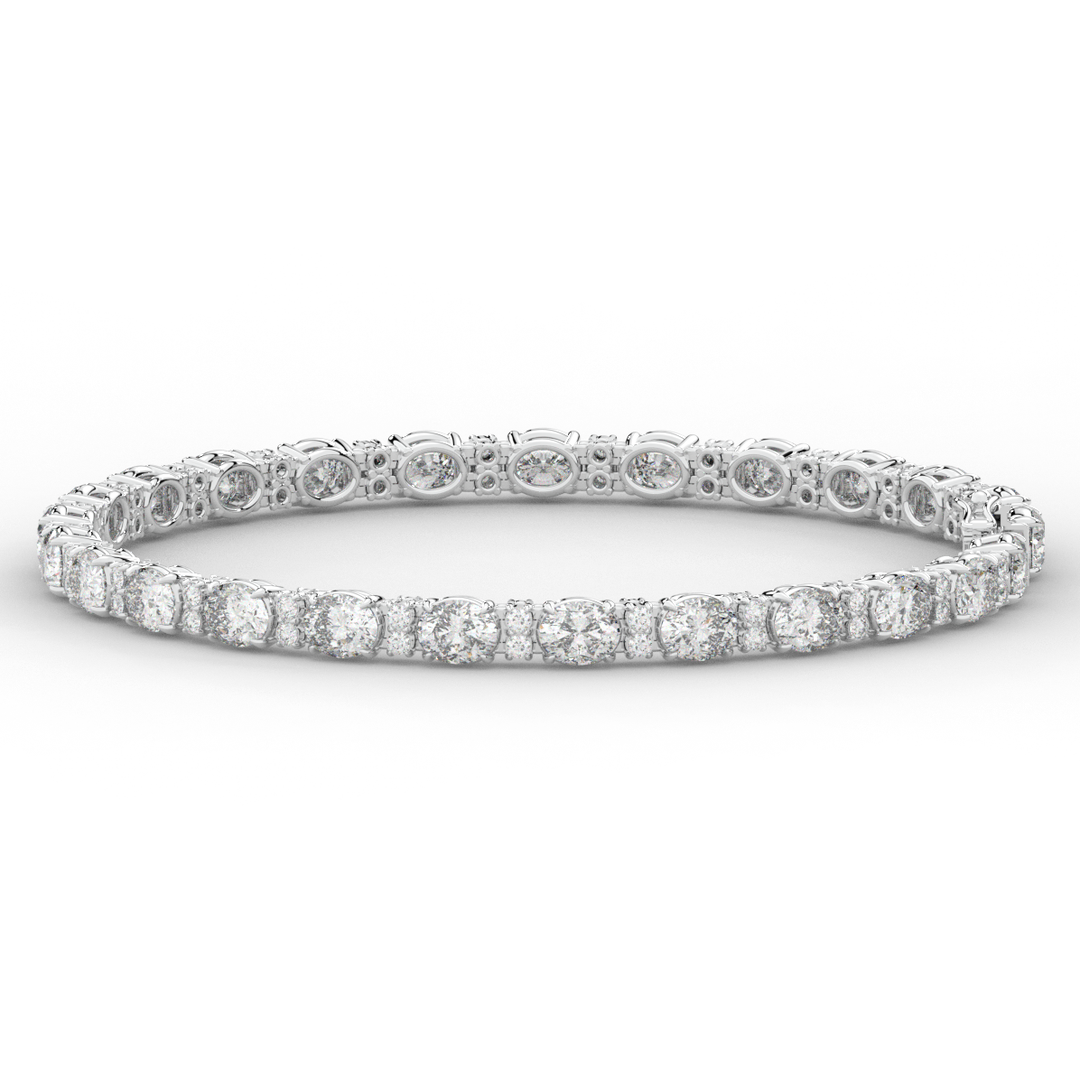 9.25CT.TW OVAL AND ROUND LAB DIAMOND TENNIS BRACELET - Nazarelle