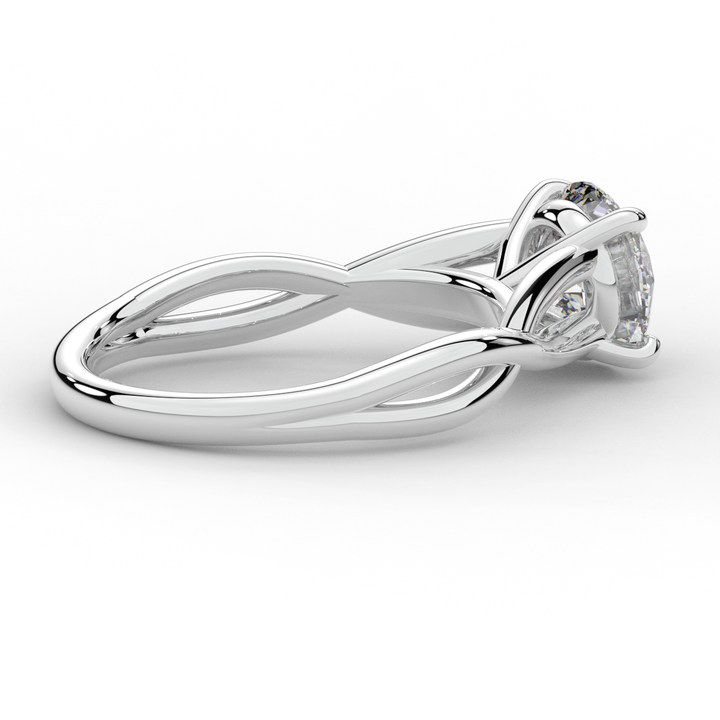 1.50CT ROUND LAB DIAMOND SOLITAIRE TWIST BAND ENGAGEMENT RING - Nazarelle