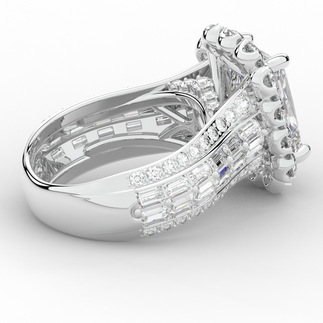 8.00CT.TW RADIANT LAB DIAMOND HALO ENGAGEMENT RING