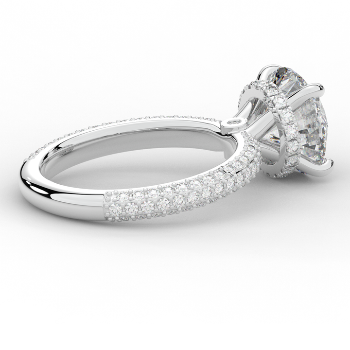 3.60CT.TW ROUND LAB DIAMOND SOLITAIRE ENGAGEMENT RING