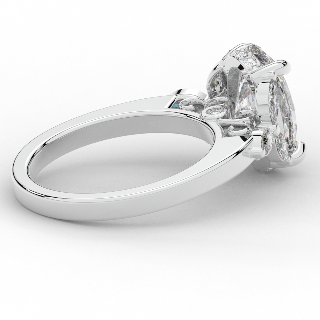 2.85CT.TW OVAL LAB DIAMOND ENGAGEMENT RING