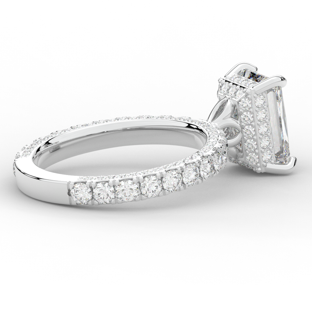 3.00CT.TW RADIANT LAB DIAMOND ENGAGEMENT RING