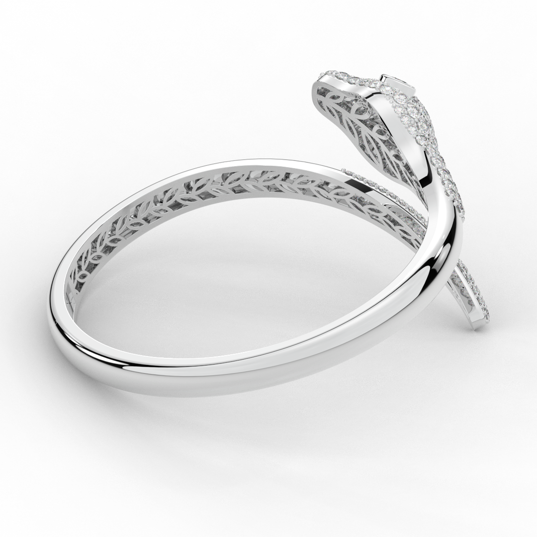 3.75CT.TW ROUND AND PEAR LAB DIAMOND SNAKE BANGLE