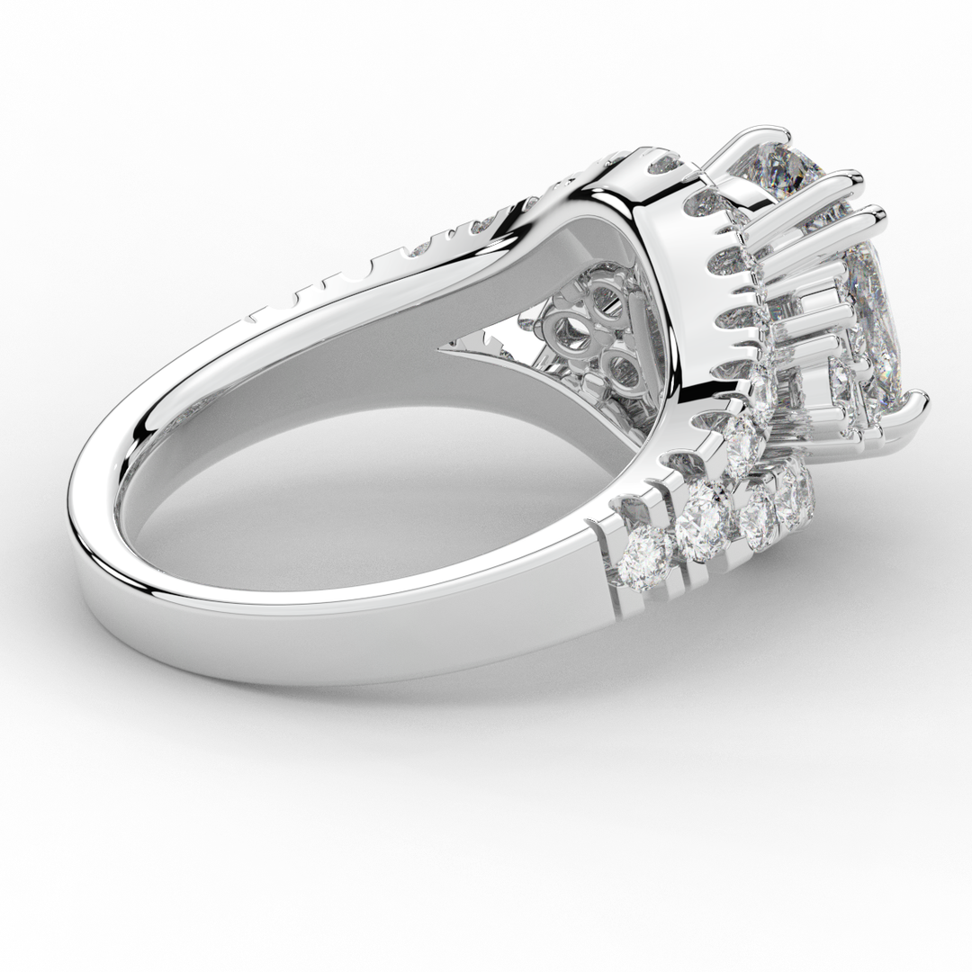 3.10CT.TW CUSHION LAB DIAMOND HALO ENGAGEMENT RING