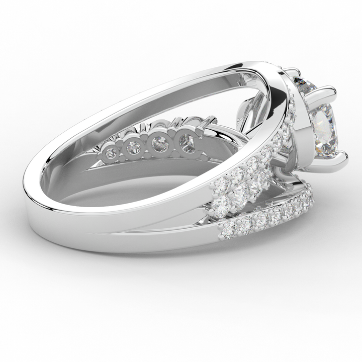 3.30CT.TW CUSHION LAB DIAMOND ENGAGEMENT RING