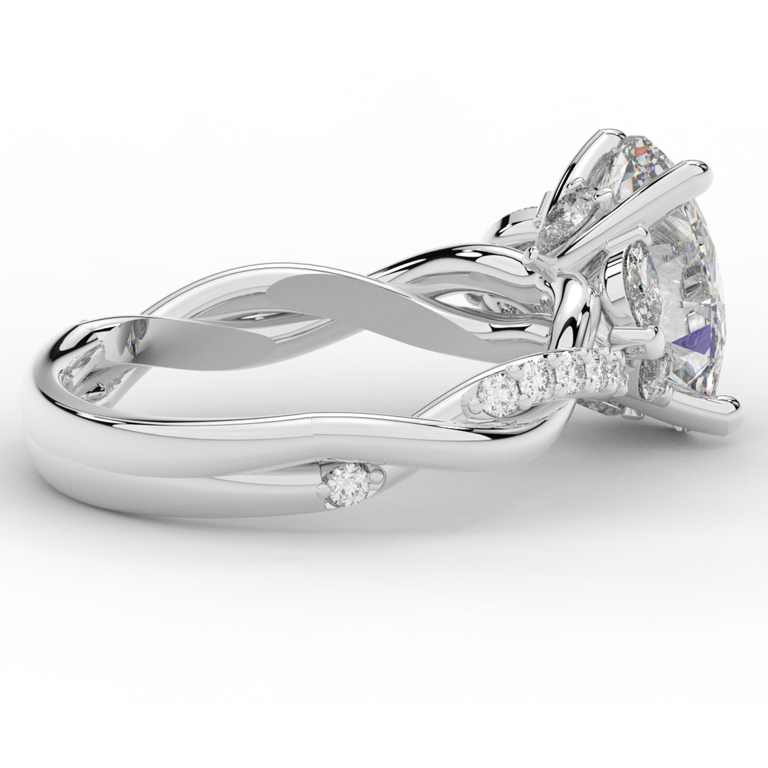 2.40CT.TW OVAL LAB DIAMOND TWIST ENGAGEMENT RING