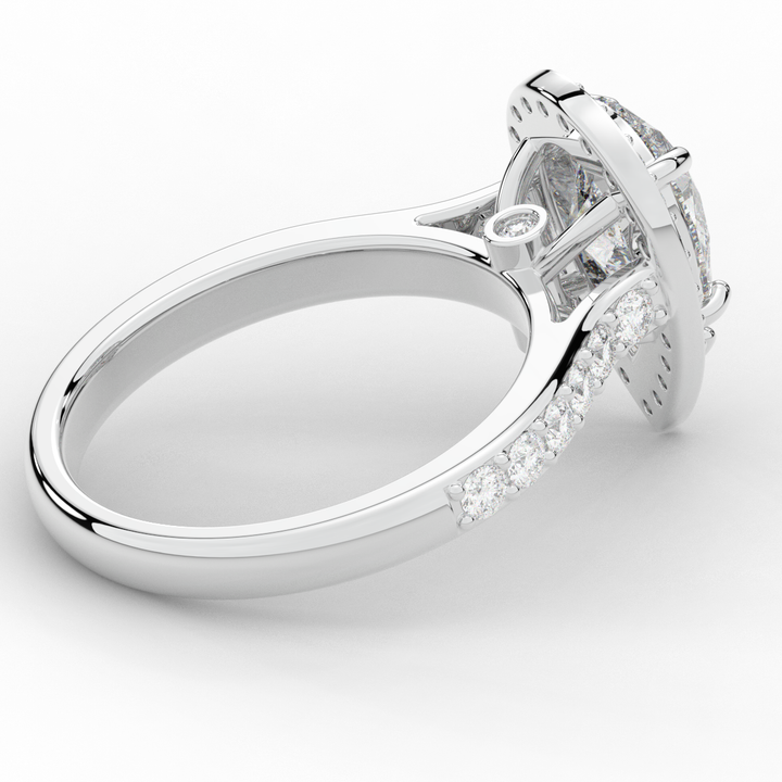 2.50CT.TW PEAR LAB DIAMOND HALO ENGAGEMENT RING