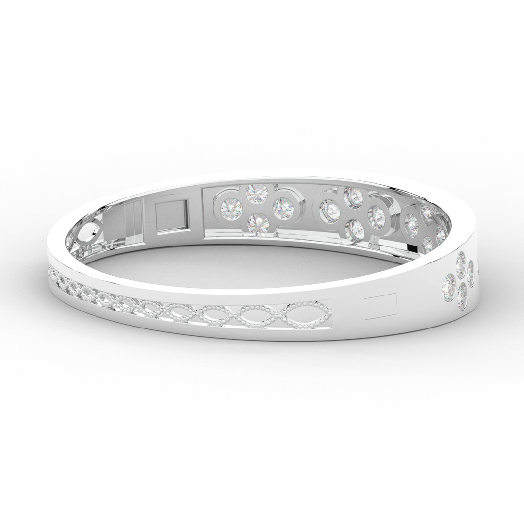 4.10CT.TW ROUND LAB DIAMOND BEZEL SET BANGLE