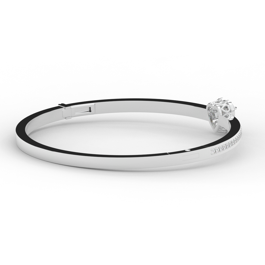 1.65CT.TW HEART AND ROUND LAB DIAMOND  BANGLE