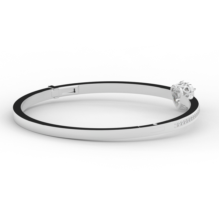 1.65CT.TW HEART AND ROUND LAB DIAMOND  BANGLE