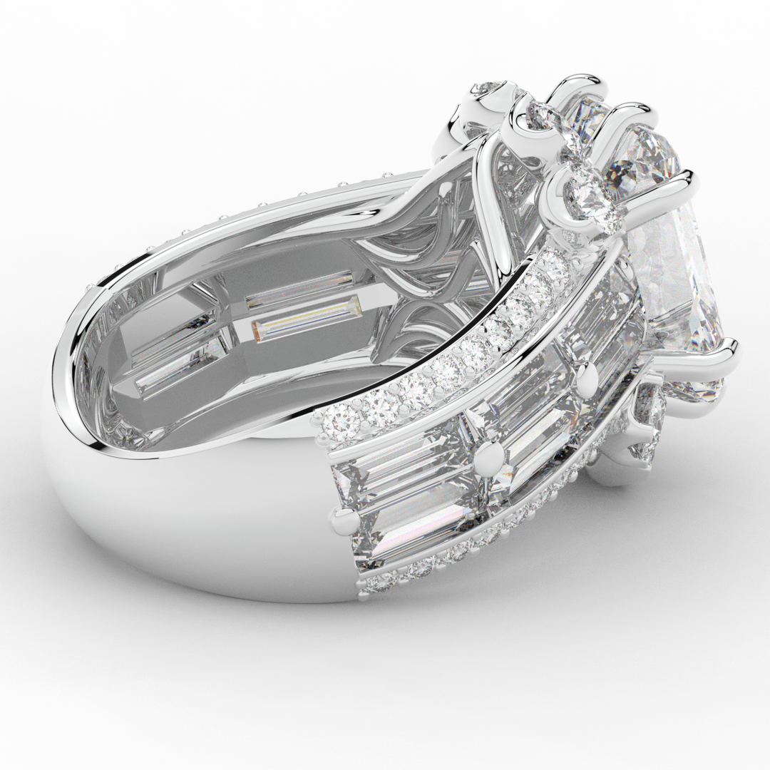 8.25CT.TW RADIANT LAB DIAMOND HALO ENGAGEMENT RING