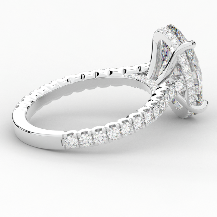 4.70CT.TW OVAL LAB DIAMOND UNDERHALO SOLITAIRE ENGAGEMENT RING