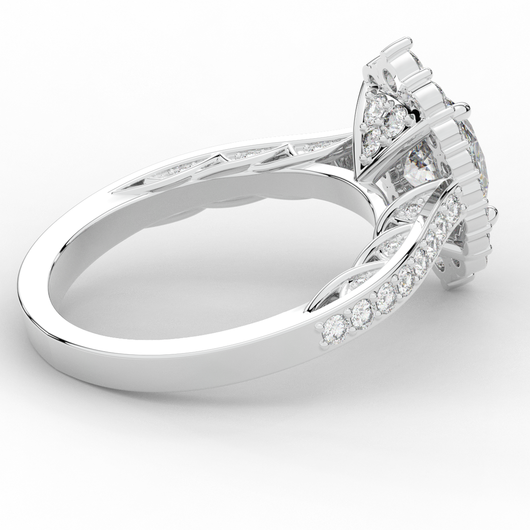 1.75CT.TW OVAL LAB DIAMOND HALO ENGAGEMENT RING