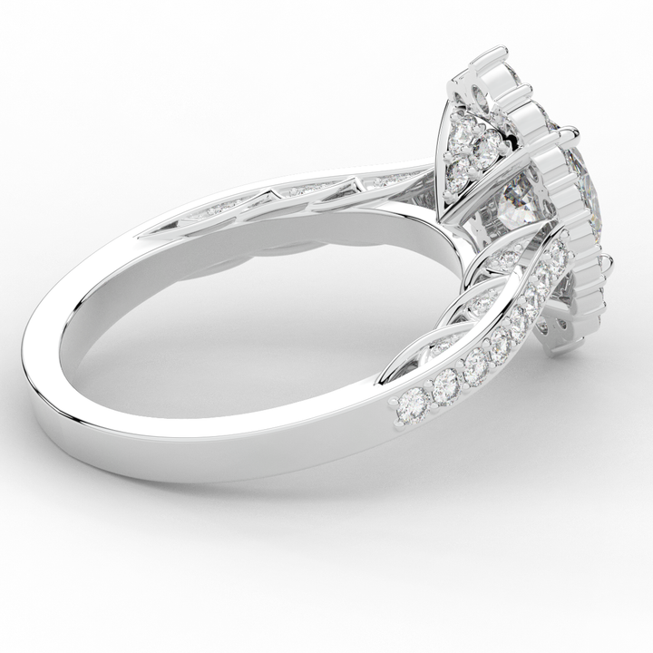 1.75CT.TW OVAL LAB DIAMOND HALO ENGAGEMENT RING